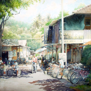 Bicycle Station on Pulau Ubin
